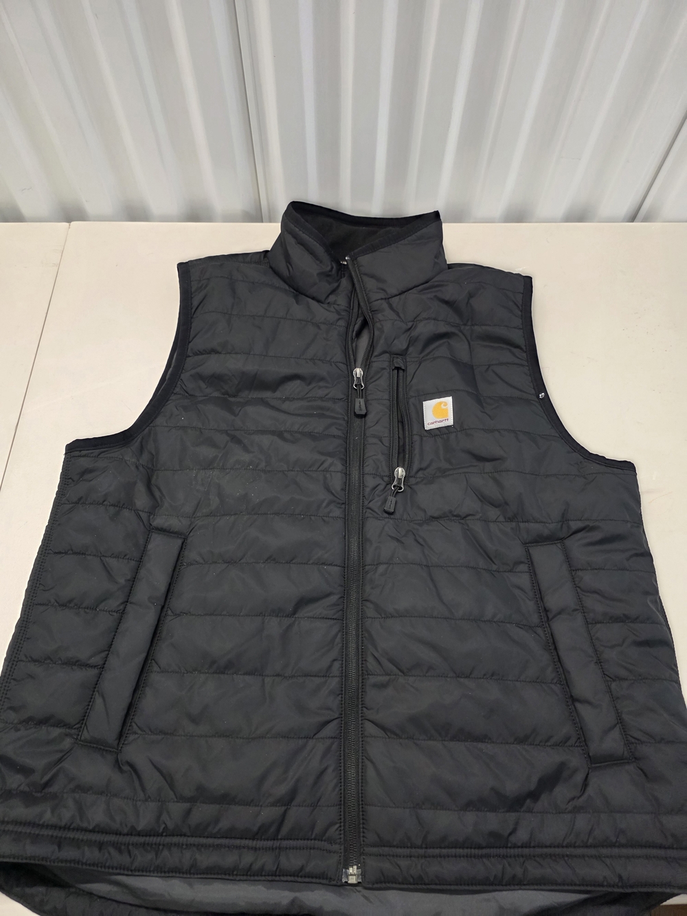 Carhartt Rain Defender Black Nylon Water Resis Relaxed Fit Puffer Vest Men's L